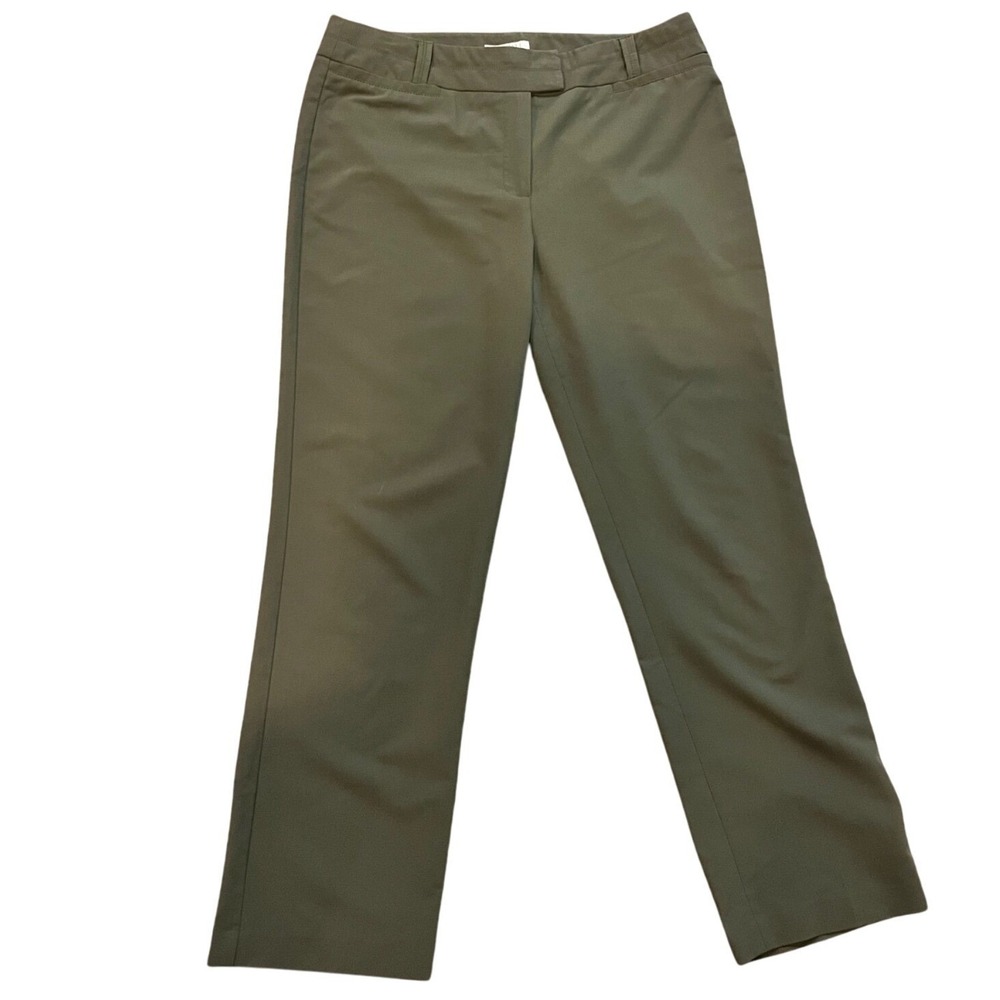 ❤️Roz & Ali Petite Olive Green Career Dress Pants Straight Leg Size 12 Pristine